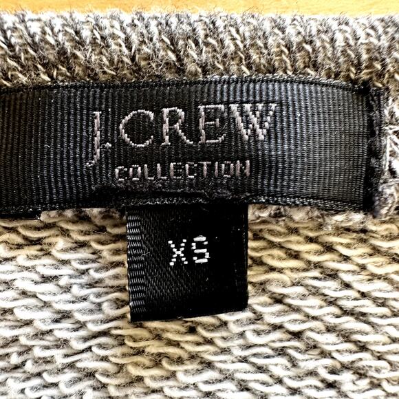 J. Crew Collection Sequin Raglan Pullover Sweatshirt 100% Cotton Gray XS - Picture 3 of 5